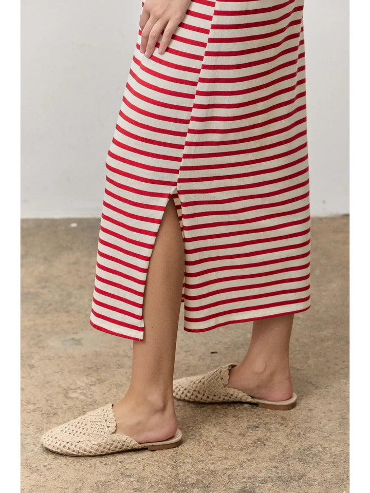 Striped T-Shirt Midi Dress