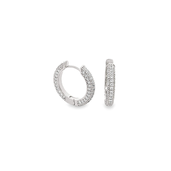 Small CZ Pave Huggie Hoops