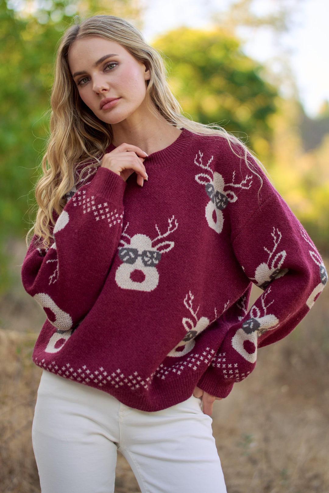 Festive Reindeer Knit Sweater