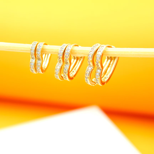 18K Gold Filled Heart Hoop Earrings