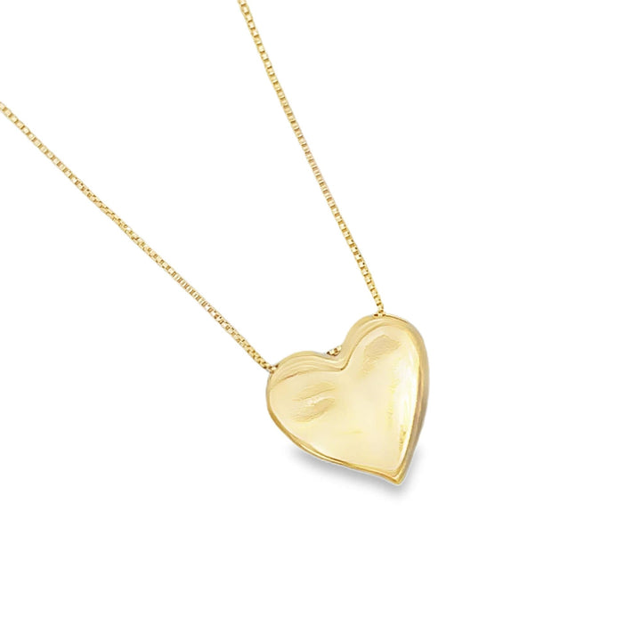 Crumbled Heart Charm Box Chain Necklace
