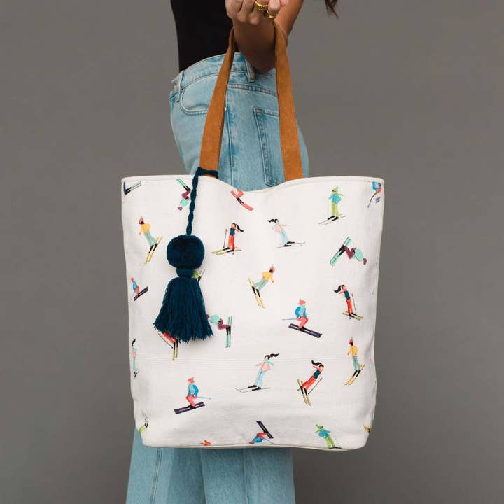 Skiing People Scene Tote