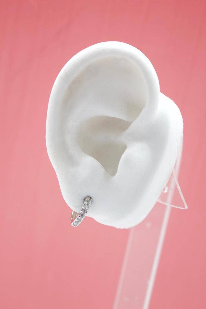 18K Gold Filled CZ Cubic Zirconia Hoop Circle Stud Earrings