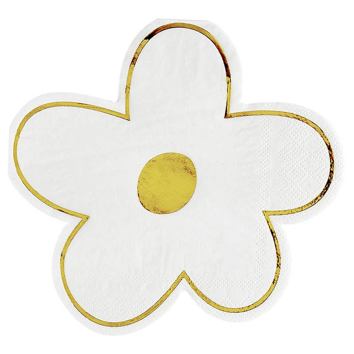 White Die Cut Flowers Cocktail Napkin