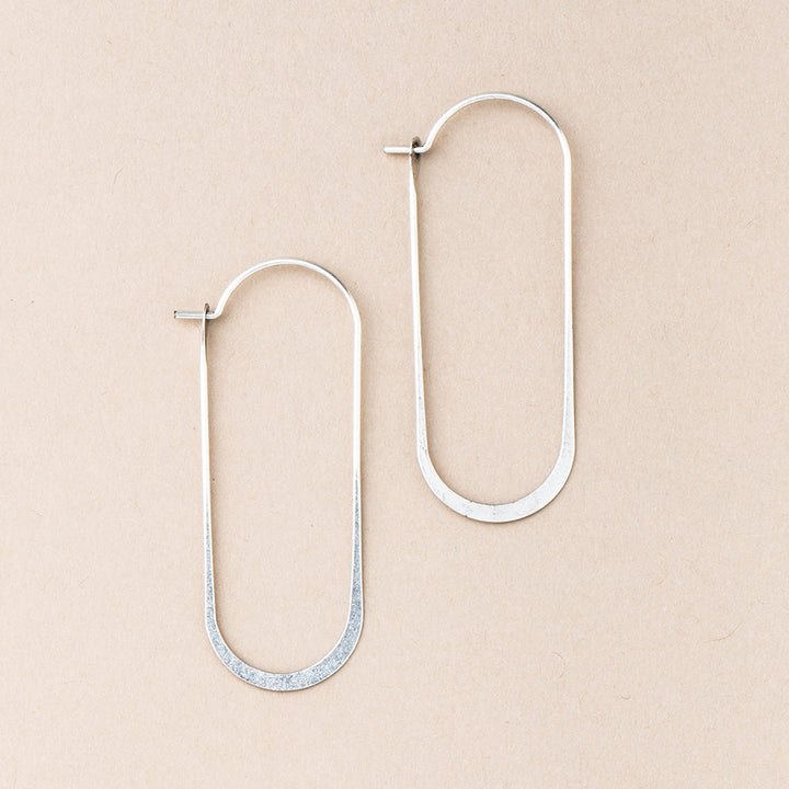 Scout Refined Earring Collection Cosmic Oval hoop earrings in sterling silver, elongated oval shape