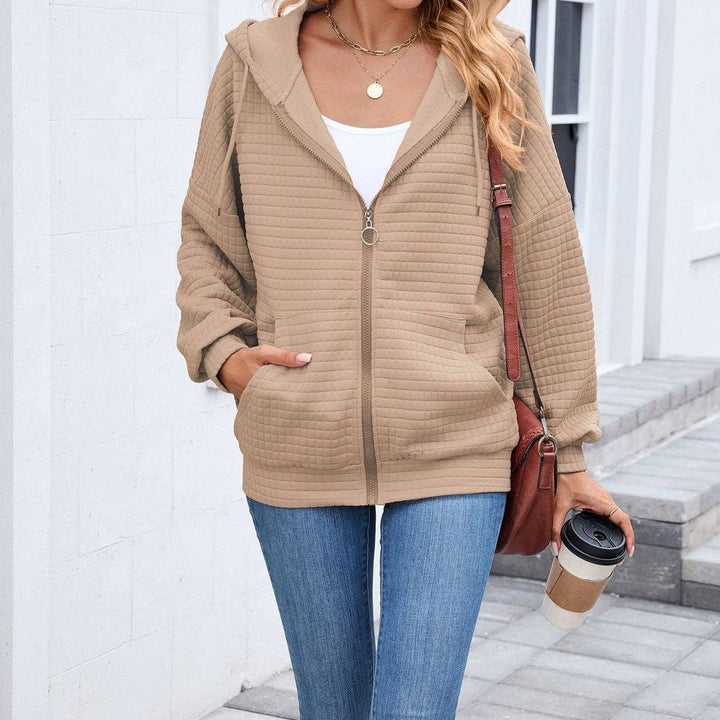 Quilted Zip-Up Hoodie Jacket