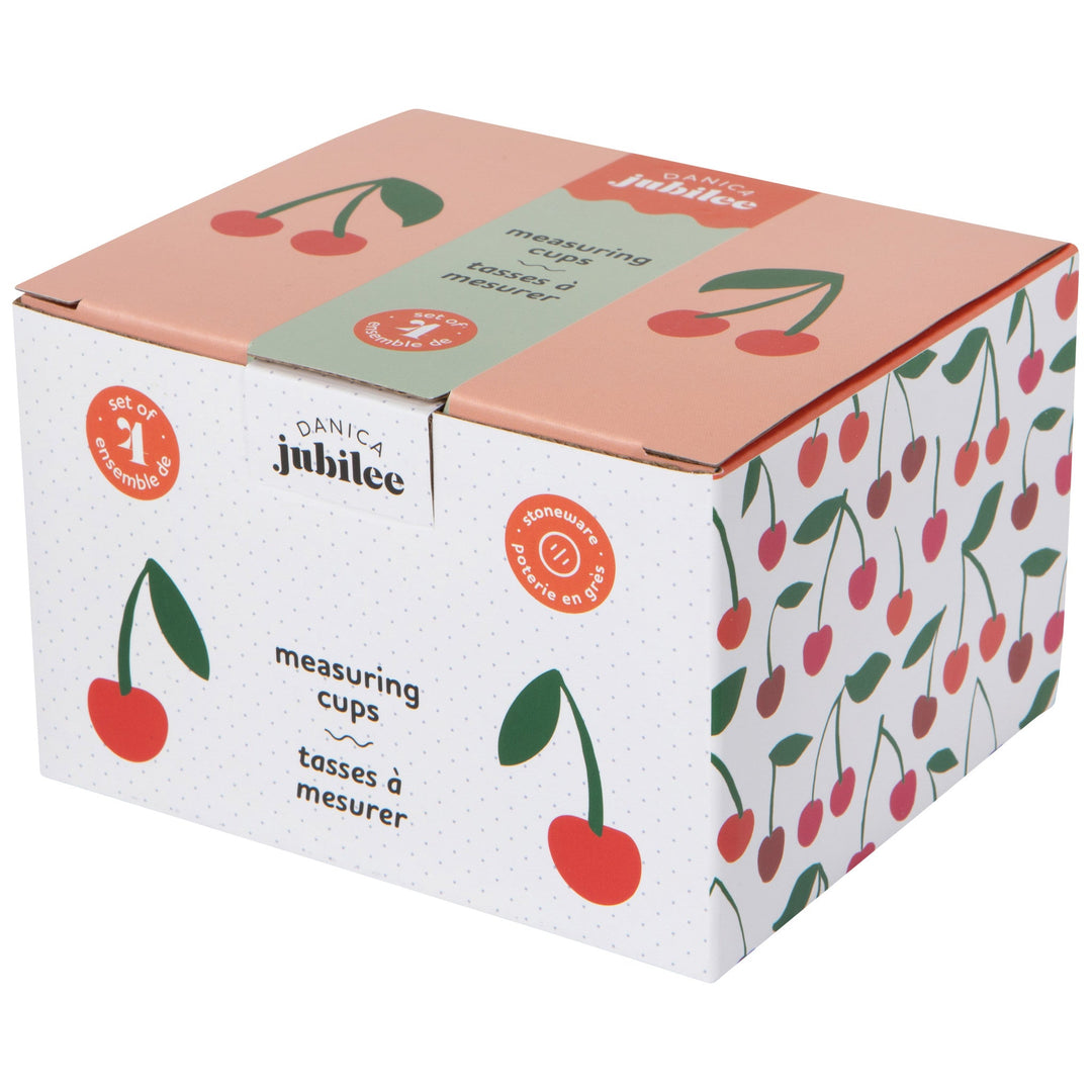 Danica Jubilee measuring cups set in Very Cherry pattern with red cherries design