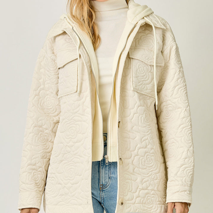 Twofer Hoodie Quilted Jacket