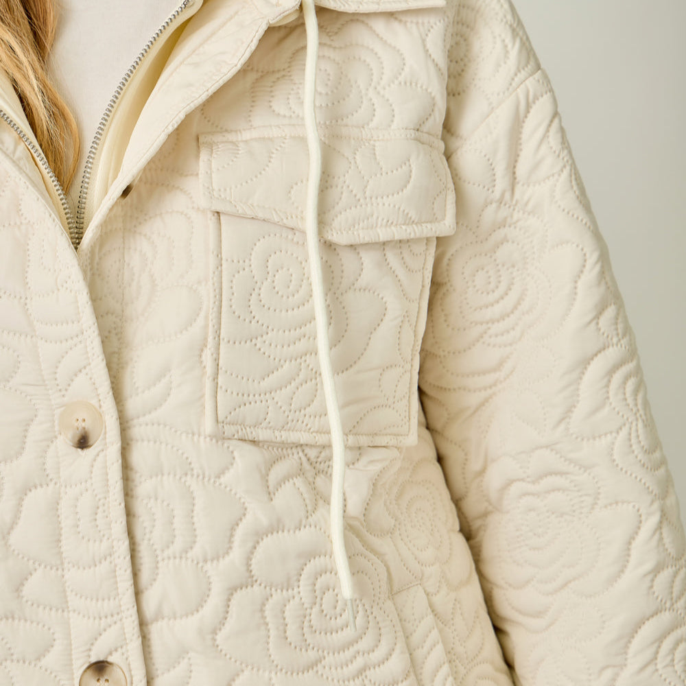 Twofer Hoodie Quilted Jacket