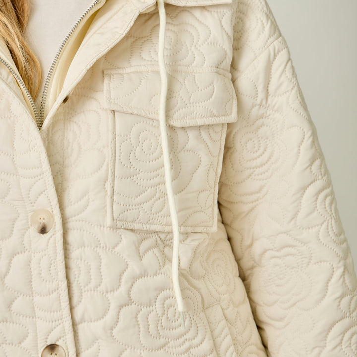 Twofer Hoodie Quilted Jacket