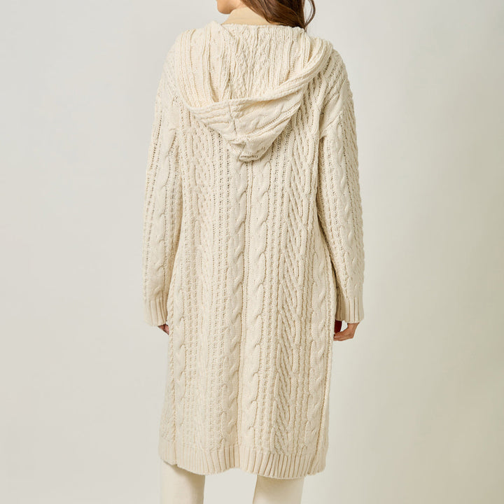 Sweater Open Hooded Cardigan