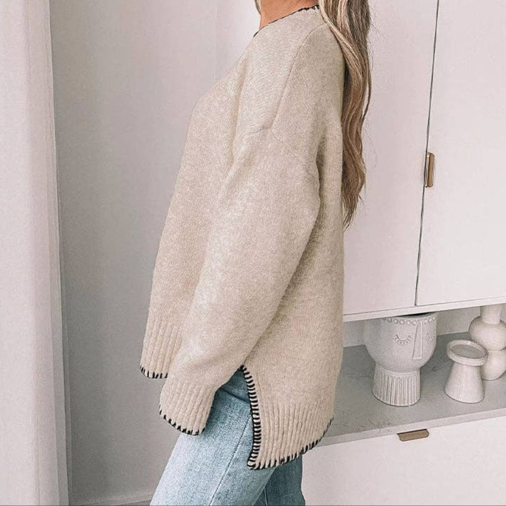 Split-end Pullover Sweater