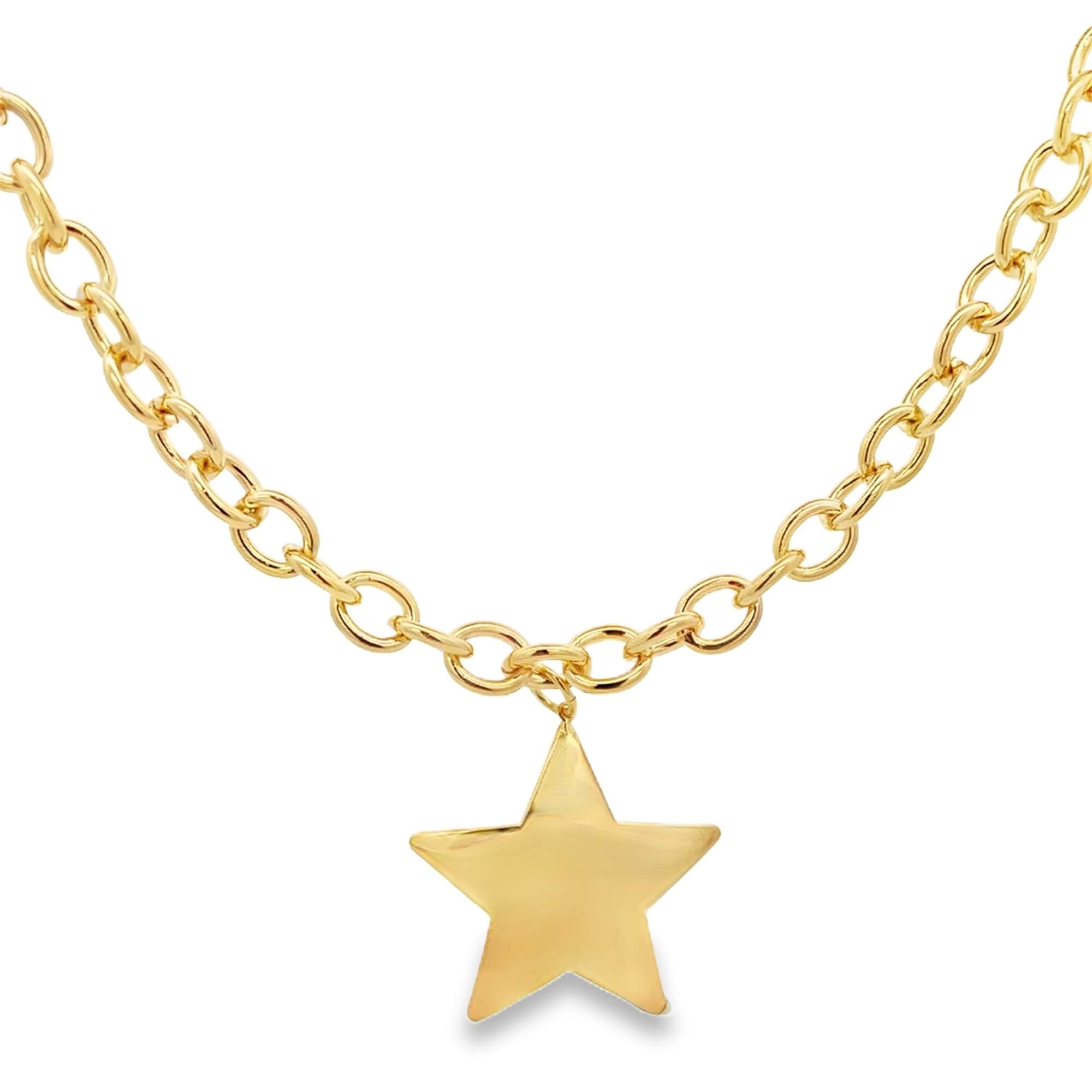 Chunky Rolo Chain Large Star Pendant Necklace – s e r e n d i p i t y