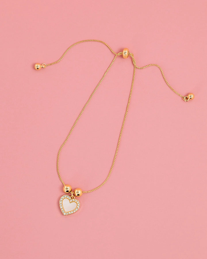 Luxe Shine Heart Pull Tie Bracelet
