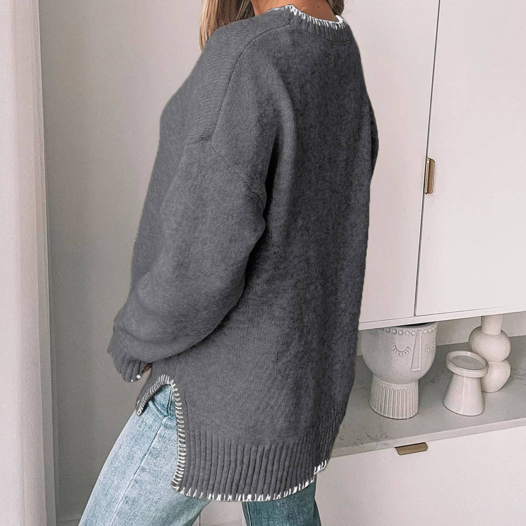 Split-end Pullover Sweater