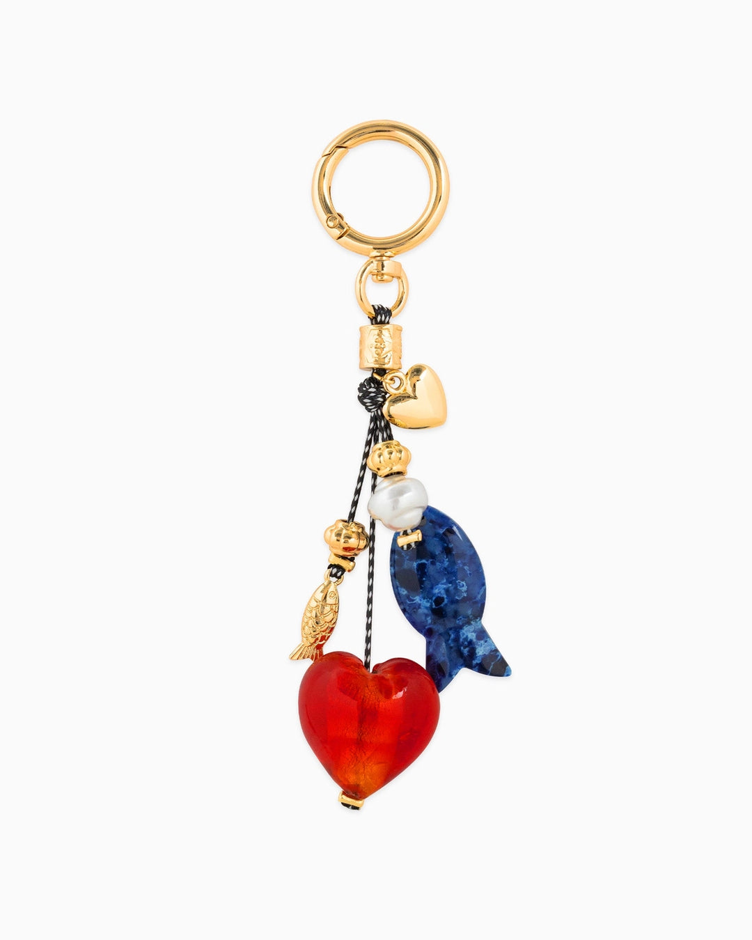 accessory heart in fish Love Heart Marbled Fish Dangle Bag Charm