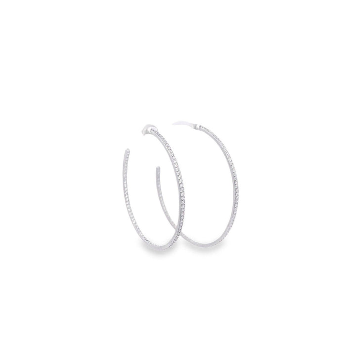 Thin CZ Minimalist Hoop Earrings