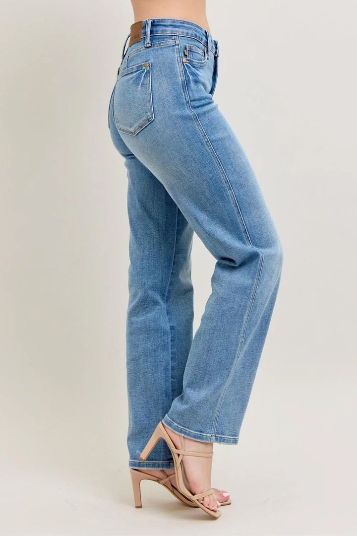Judy Blue MR Petite Vintage Wash Straight
