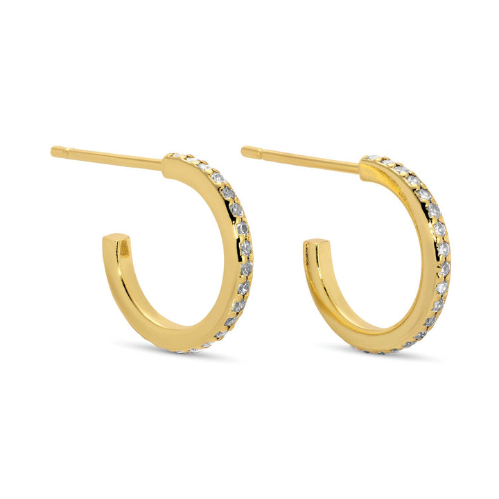 Pave Hoops Earrings