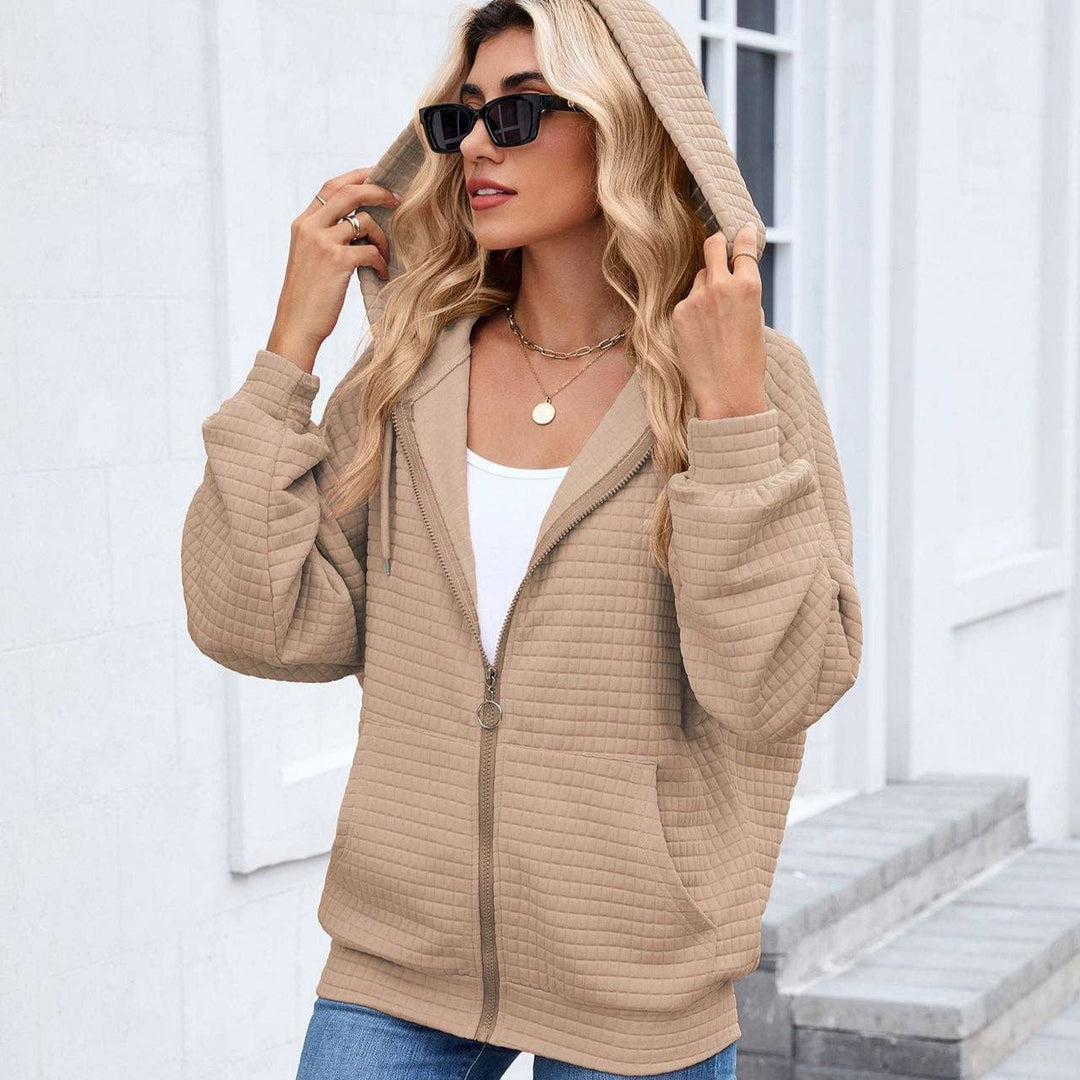 Quilted Zip-Up Hoodie Jacket