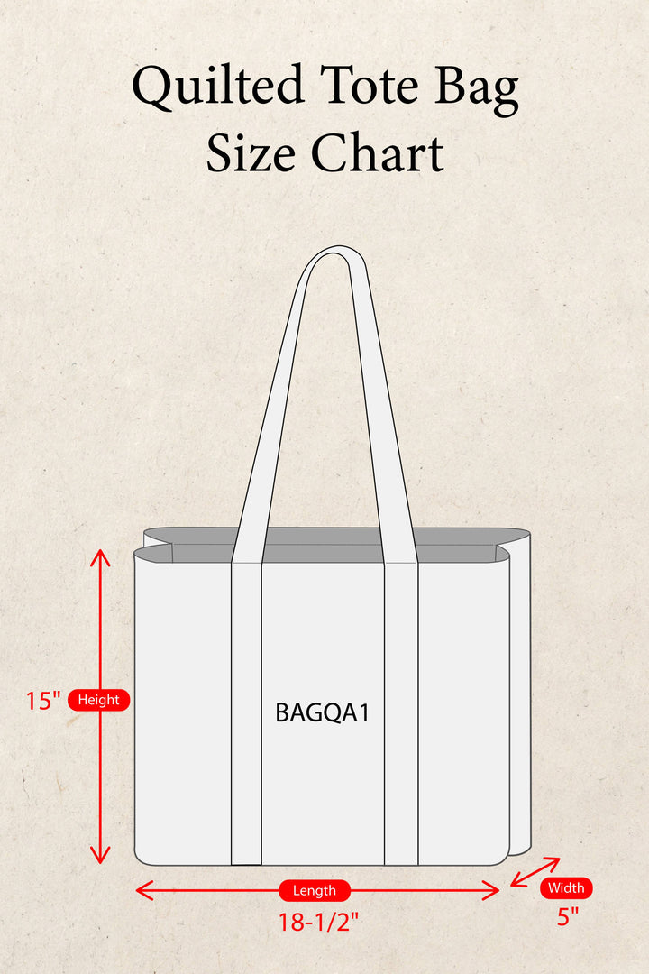 Striped Bias Tape Bohemian Quilted Beige Tote Bag