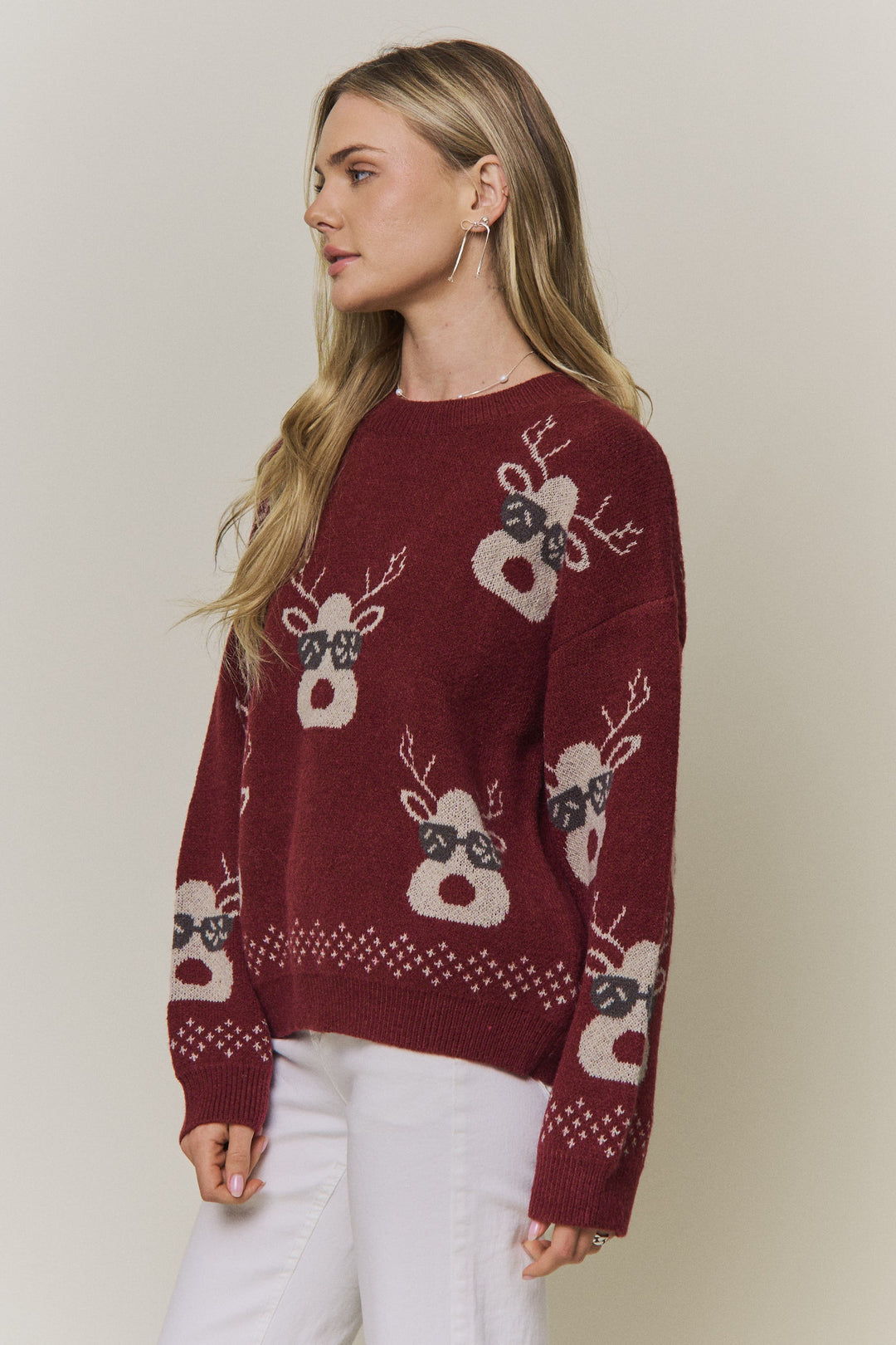Festive Reindeer Knit Sweater
