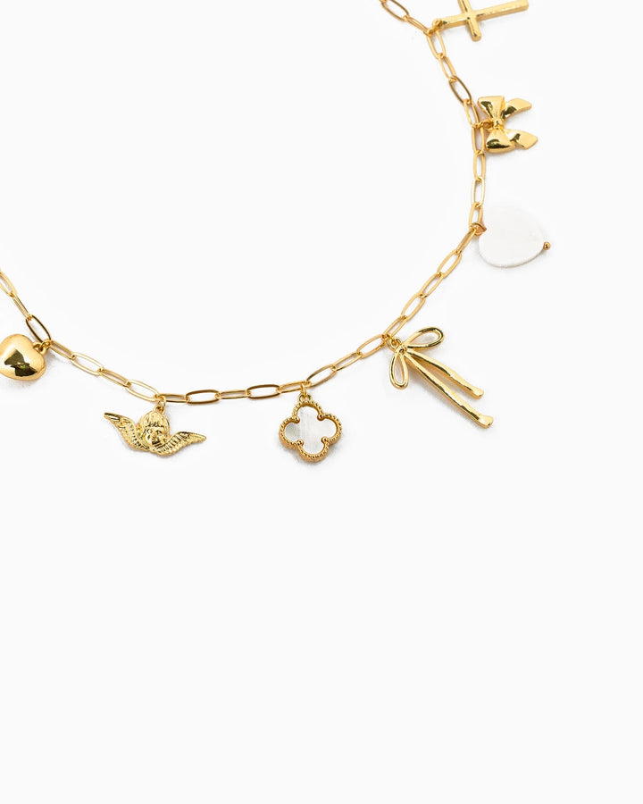 Multi Bow Charm Necklace