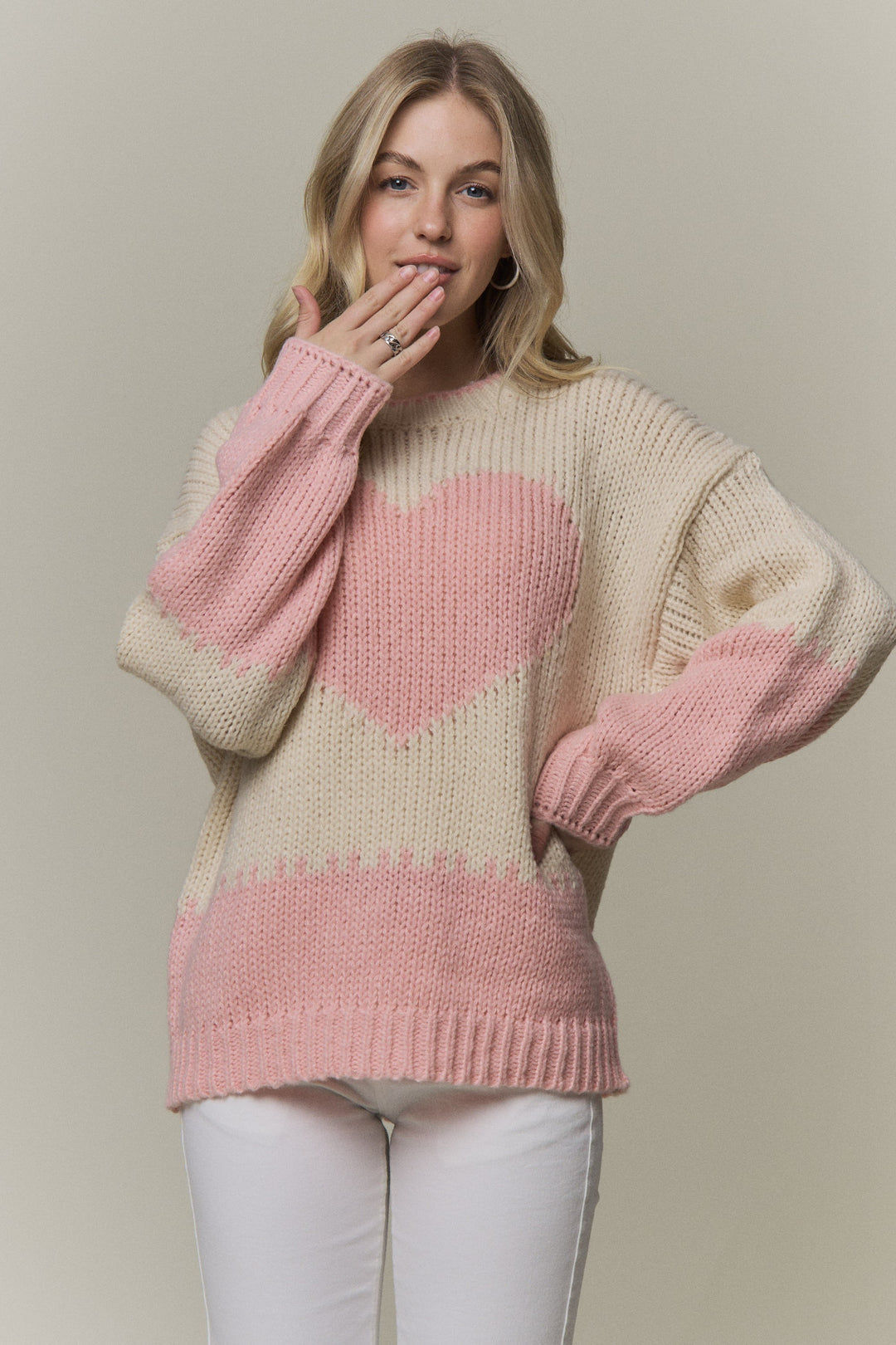Bold Heart Knit Sweater