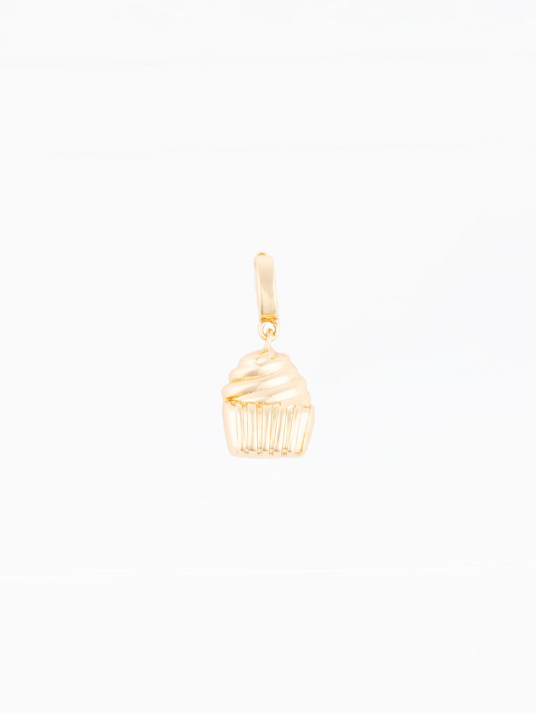 Michelle McDowell Sophie Charm in gold cupcake shape with swirled frosting detail