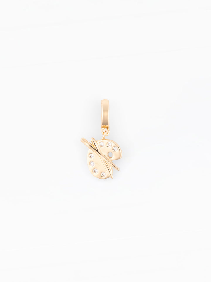 Michelle McDowell Charm Sophie gold artist paint palette charm with crystal accents