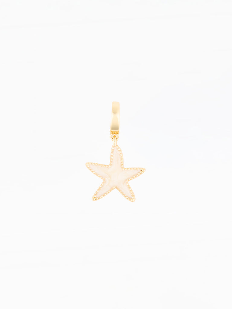 Michelle McDowell Charm Sophie pearl starfish pendant with gold beaded border and clasp