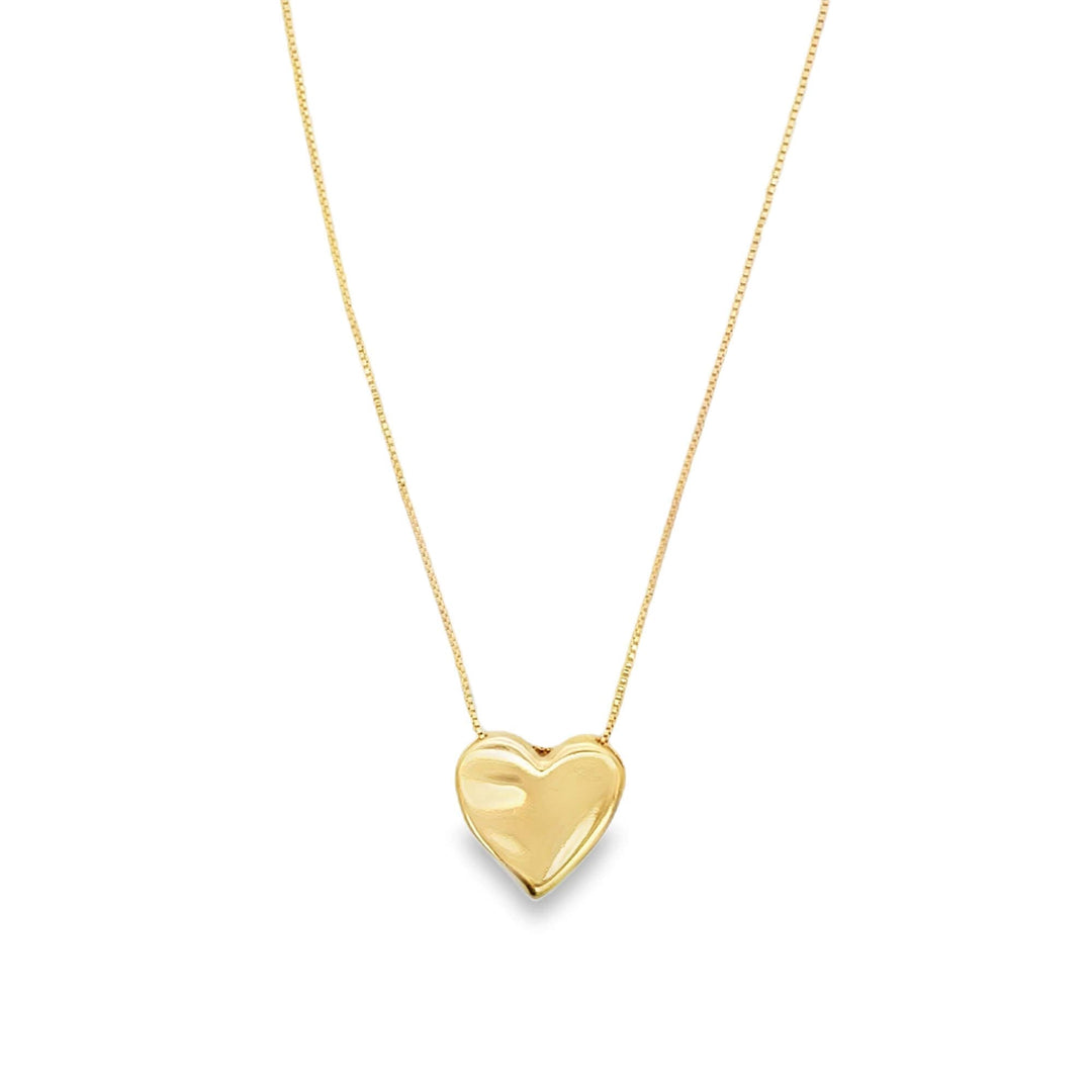 Crumbled Heart Charm Box Chain Necklace