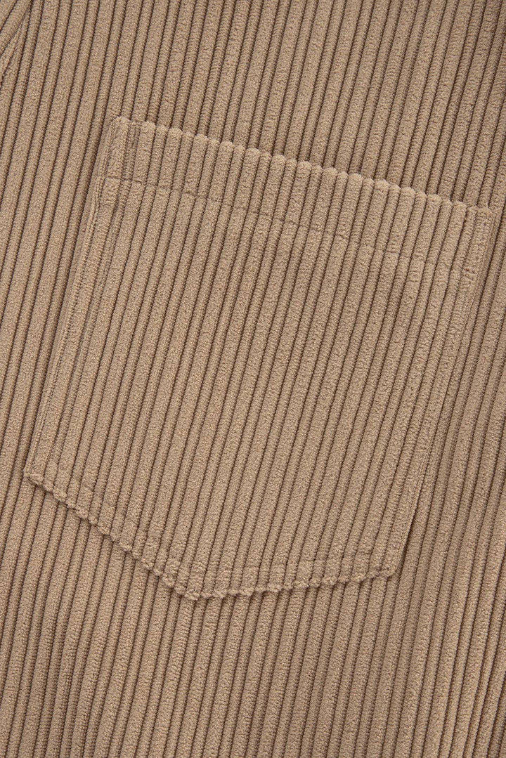 Solid Pocketed Corduroy Overalls