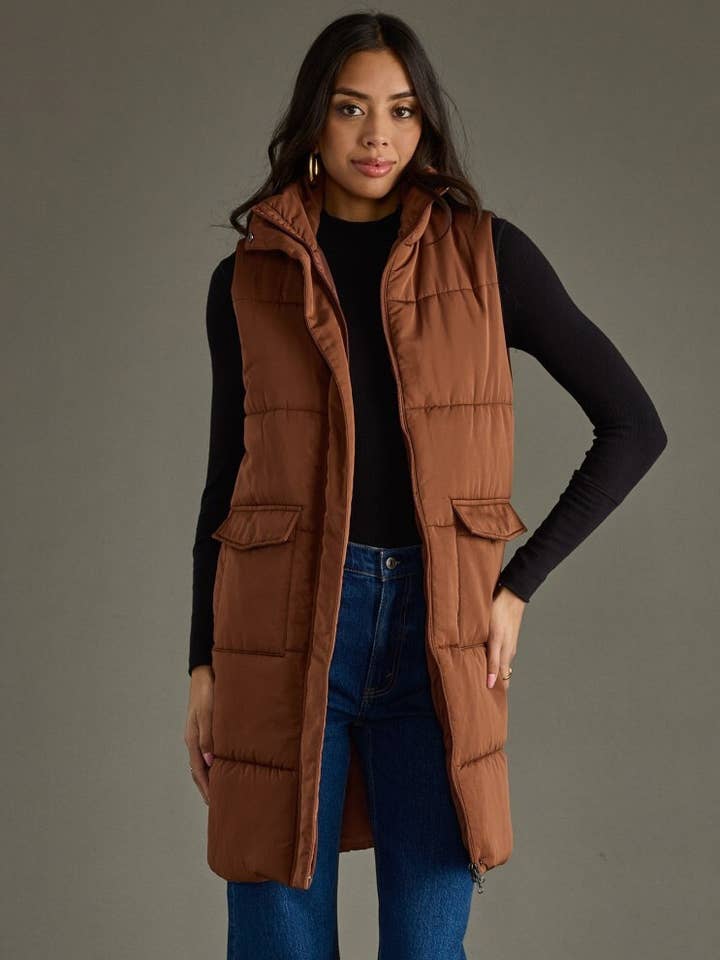 Brown Long Vest