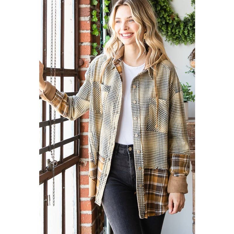 Plaid Hooded Shacket