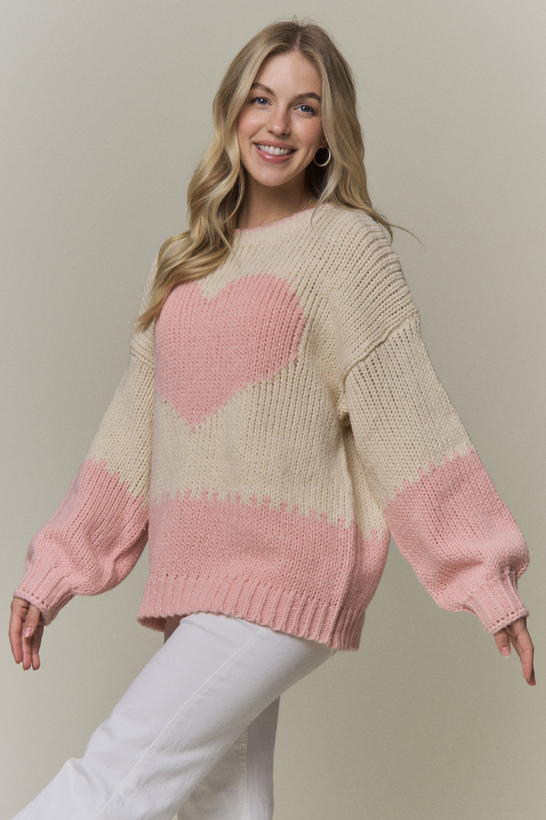 Bold Heart Knit Sweater
