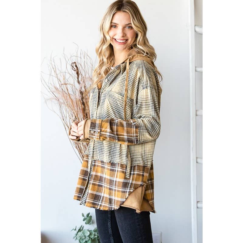 Plaid Hooded Shacket