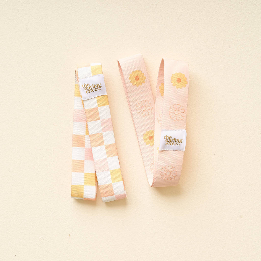 Stay-Put Towel Band-Check Peach