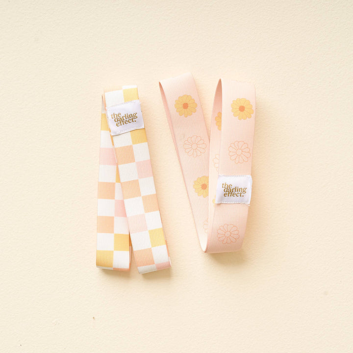 Stay-Put Towel Band-Check Peach