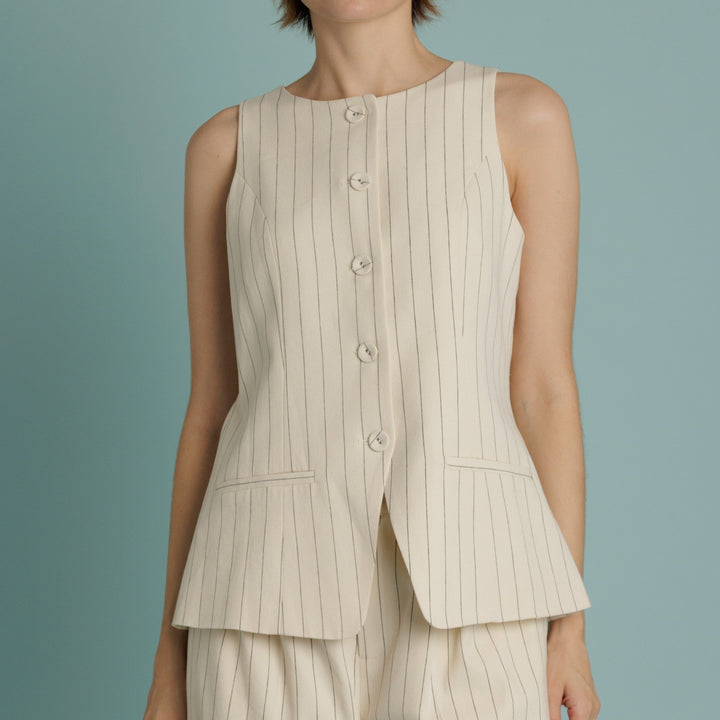 Striped Tailored Vest