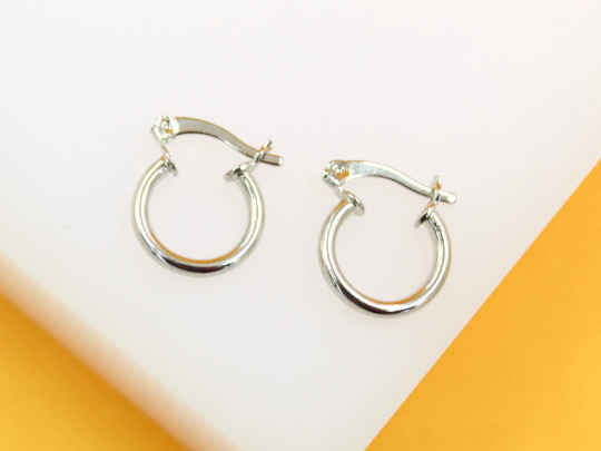 Thin Latch Back Hoop Earrings