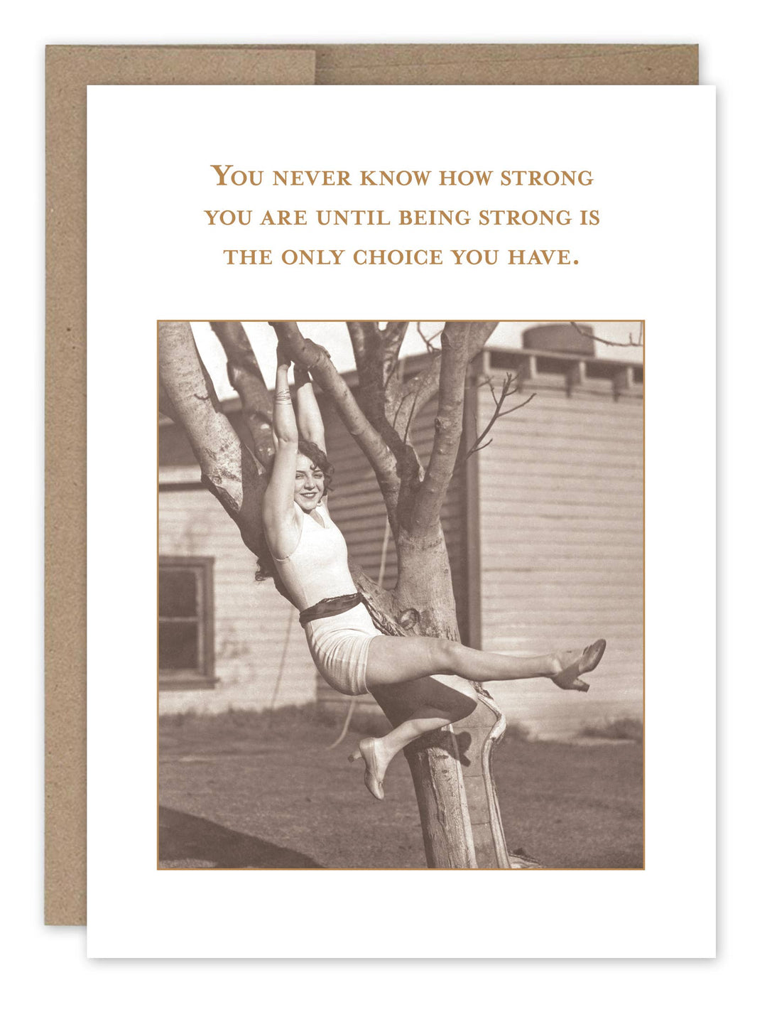 Shannon Martin Design encouragement card with vintage photo and inspirational quote about strength