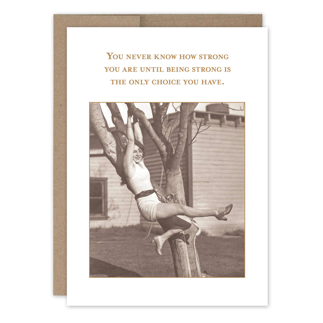 Shannon Martin Design encouragement card featuring vintage photo and inspirational strength quote
