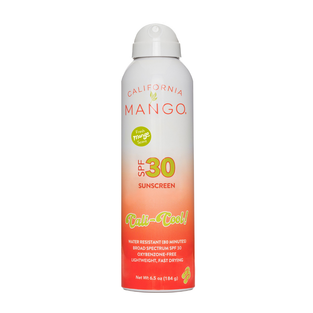 California Mango Cali-Cool SPF 30 sunscreen spray, 6.5 oz, fresh mango scent