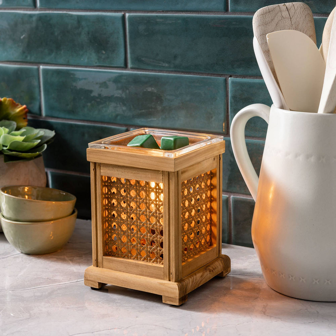 Vintage Warmer Wood & Cane