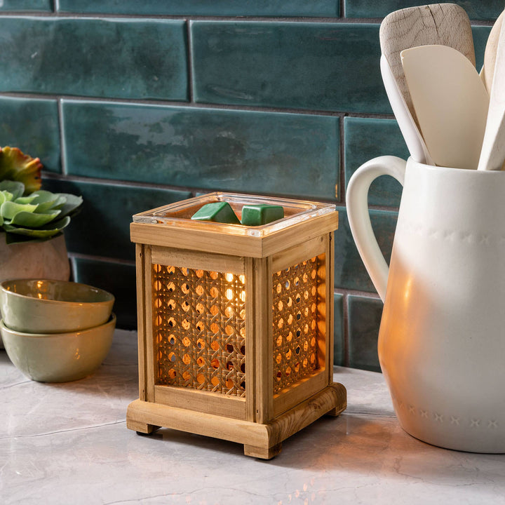 Vintage Warmer Wood & Cane