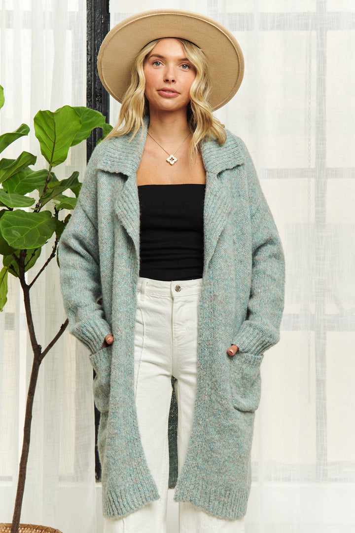 Long Sleeve Sweater Pocket Cardigan