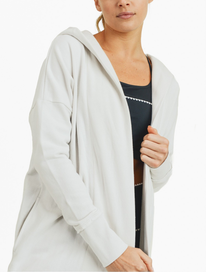 Open Front Longline Hoodie Cardigan
