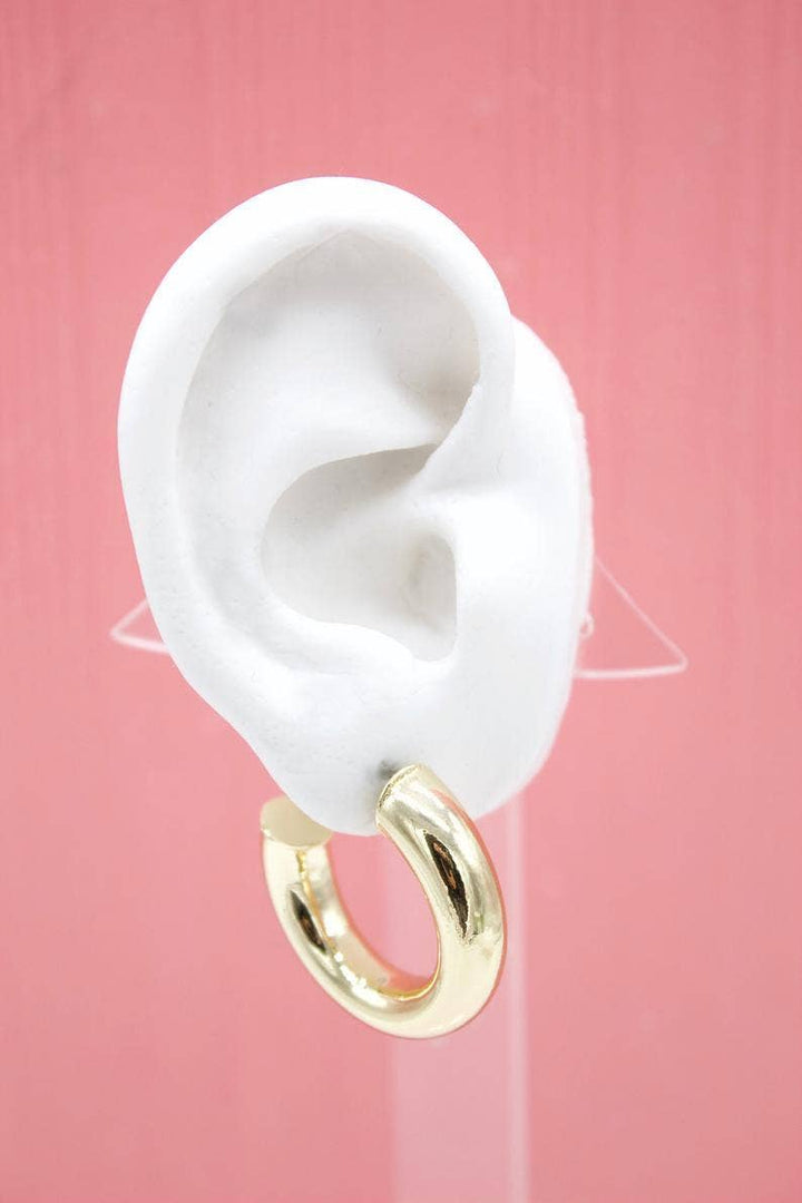 18K Gold Filled Chunky Thick Open Hoop Stud Hoops