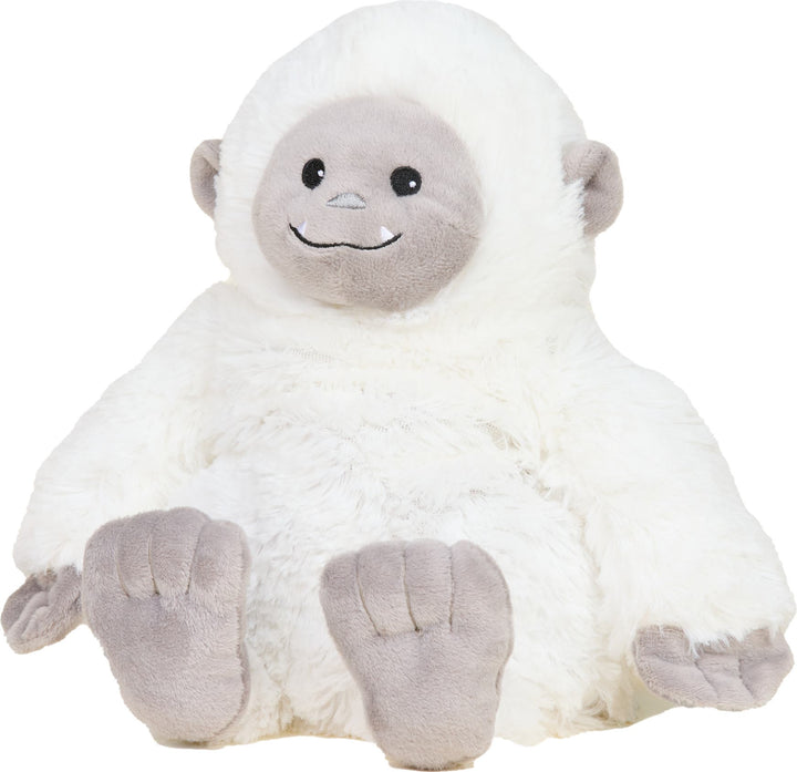 Warmies white plush yeti stuffed animal with gray face and hands